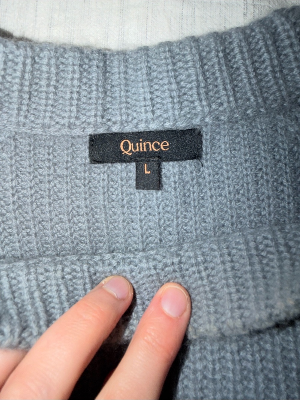 Quince Mongolian Cashmere Fisherman Crewneck Sweater - Slate Blue - Picture 5 of 10